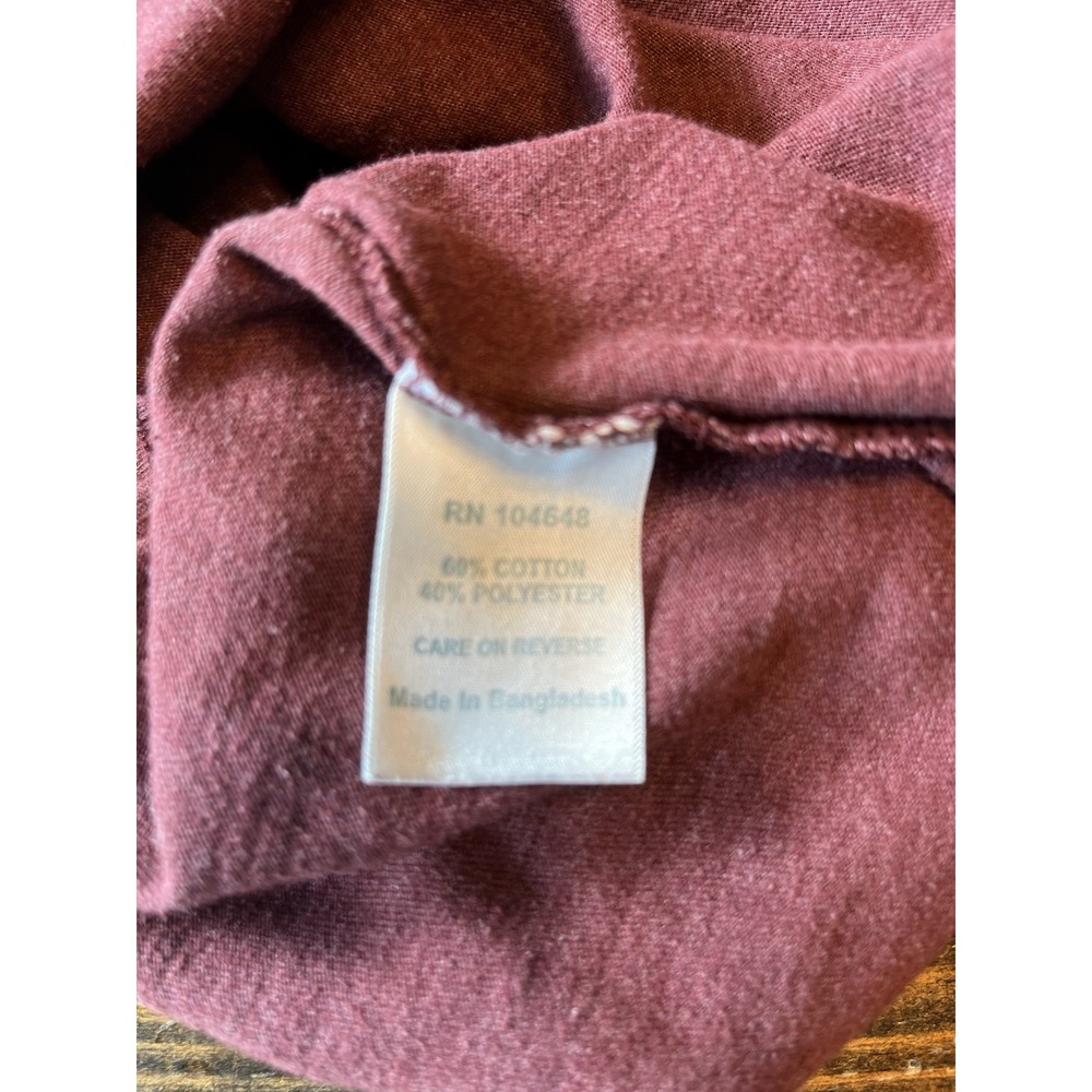 Men's Long Sleeve Crewneck Shirt - Maroon - Picture 3 of 3
